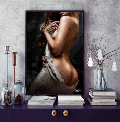 Poster - Dezgolită frumos, 30 x 45 см, Panza pe cadru, Nude