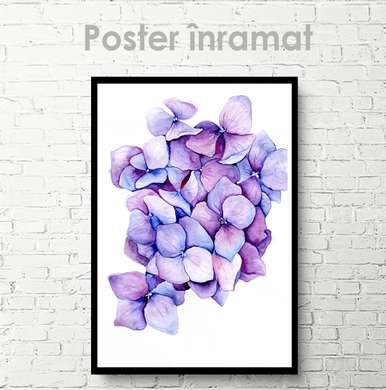 Постер - Фиолетовые цветы, 30 x 45 см, Холст на подрамнике, Цветы
