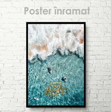 Poster - Aesthetic beach surfing, 30 x 45 см, Canvas on frame