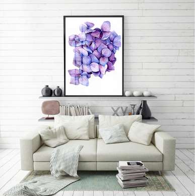 Poster - Purple flowers, 30 x 45 см, Canvas on frame, Flowers