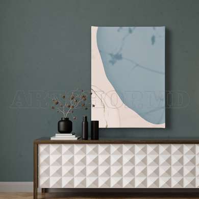 Poster - Beige & Soft Blue Abstract, 30 x 45 см, Canvas on frame, Minimalism