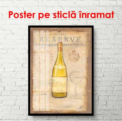 Poster - Sticla galbenă pe un fundal bej, 60 x 90 см, Poster înrămat, Provence
