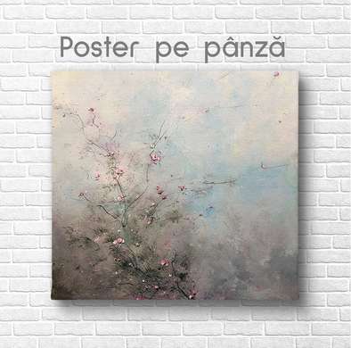 Poster - Crengute cu flori delicate 13, 40 x 40 см, Panza pe cadru