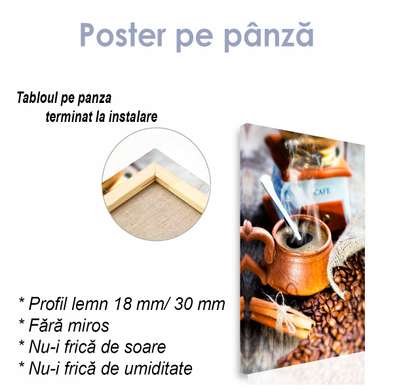 Poster - Mic dejun francez adevărat, 45 x 90 см, Poster inramat pe sticla