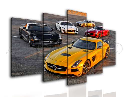 Modular picture, Yellow car, 108 х 60