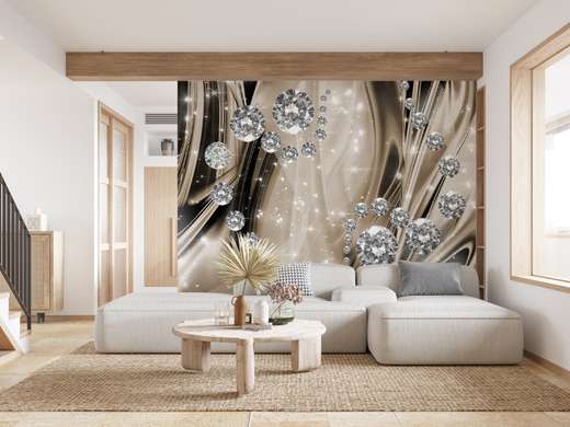 Wall Mural - Crystals on a cream background