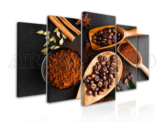 Modular picture, Coffee beans, 108 х 60