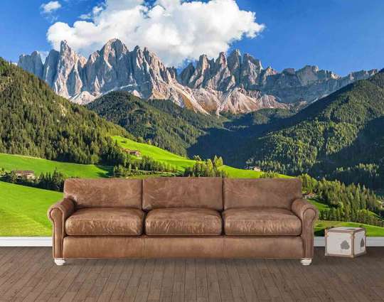 Wall Mural - Beautiful mountains against the blue sky