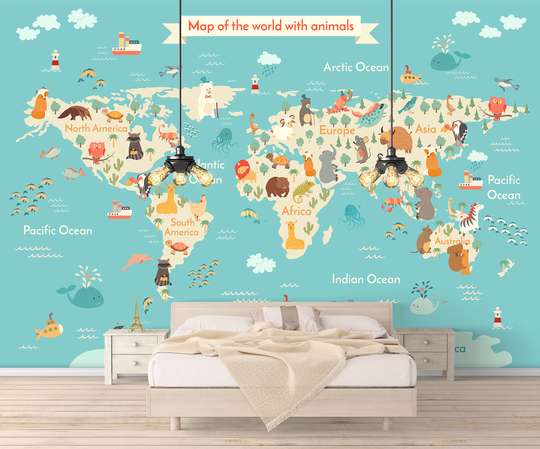 Wall Mural - Atlas with animals