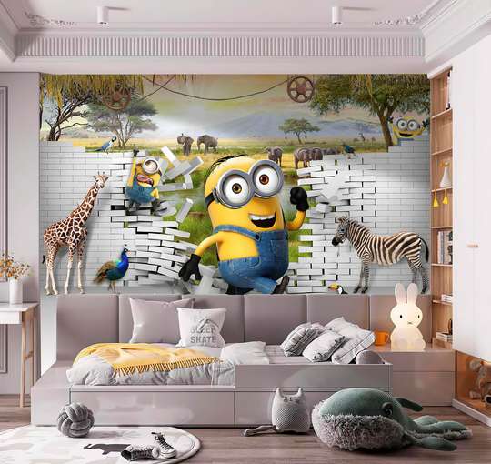 Wall mural in the nursery - Minion in Africa
