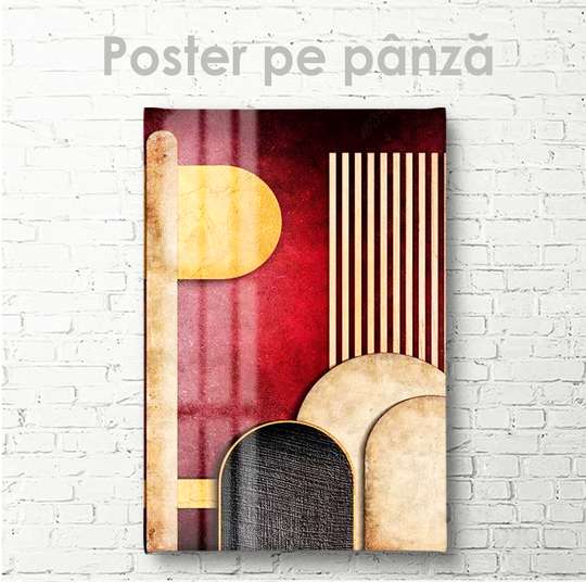 Постер - Геометрическая декоративная картина, 30 x 45 см, Холст на подрамнике, Абстракция