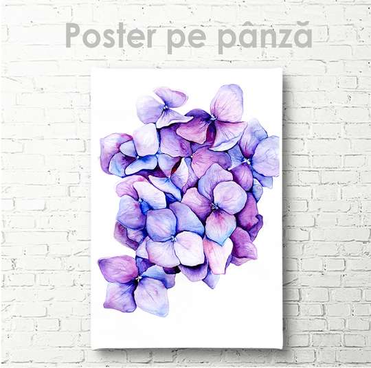 Постер - Фиолетовые цветы, 30 x 45 см, Холст на подрамнике