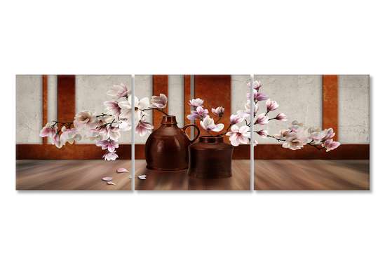 Модульная картина, Сакура, 225 x 75