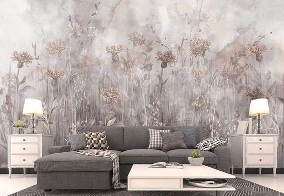 Wall Mural - Beige Flowers in the grass 1