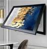 Мультифункциональная Картина - Современная золотая абстракция, 40x60cm, Черная Рама