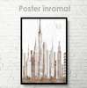 Poster - City in gray, 60 x 90 см, Framed poster on glass, Maps and Cities