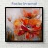 Poster - Painting of a poppy flower painted in oil paints, 40 x 40 см, Canvas on frame, Botanical