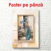 Poster - Glass vase with a flower on the table, 60 x 90 см, Framed poster on glass, Still Life