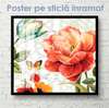 Постер - Композиция красочных цветов, 100 x 100 см, Постер на Стекле в раме, Прованс