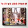 Poster - Parisul pe ploaie, 90 x 60 см, Poster înrămat