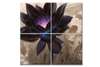 Tablou Pe Panza Multicanvas,Floare de lotus neagră, 120 x 120
