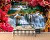 Wall Mural - Beautiful view of the red park with a waterfall