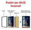 Poster - Fluturi aurii, 30 x 60 см, Panza pe cadru, Glamour