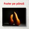 Poster - Two pears on a black background, 90 x 60 см, Framed poster