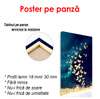 Poster - Fluturi aurii, 30 x 60 см, Panza pe cadru, Glamour