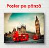 Poster - Autobuzul roșu pe fundalul Big Ben, 90 x 60 см, Poster înrămat, Orașe și Hărți