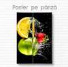 Poster - Fructe și apă, 60 x 90 см, Poster inramat pe sticla