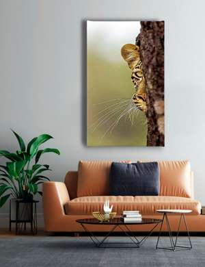 Постер, Взгляд хищника, 60 x 90 см, Постер на Стекле в раме, Животные