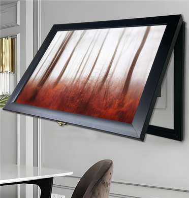 Мультифункциональная Картина - Красный лес, 40x60cm, Черная Рама