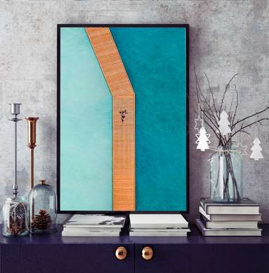 Poster - Road on water, 45 x 90 см, Framed poster on glass