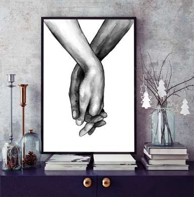 Poster - L-love, 30 x 45 см, Canvas on frame, Black & White