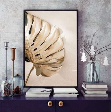 Poster - Frunza de aur, 30 x 45 см, Panza pe cadru, Botanică