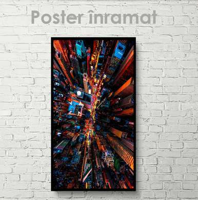 Poster - City from above, 30 x 60 см, Canvas on frame