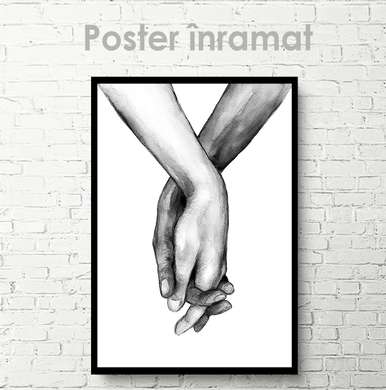 Постер - Л-любовь, 30 x 45 см, Холст на подрамнике, Черно Белые