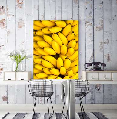 Постер - Бананы крупным планом, 45 x 90 см, Постер в раме, Еда и Напитки