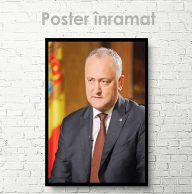 Poster - Igor Dodon, 60 x 90 см, Poster inramat pe sticla