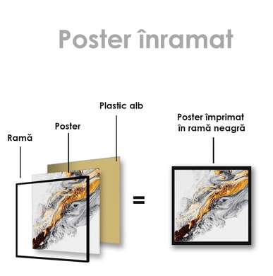 Poster - Liquid paints, 100 x 100 см, Framed poster on glass, Abstract