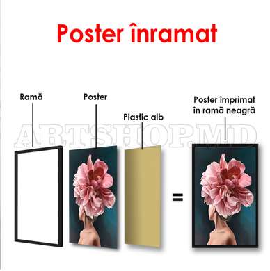 Poster - Coafură florală, 60 x 90 см, Poster înrămat, Glamour