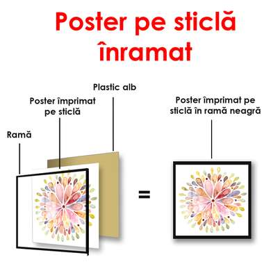Poster - Floare strălucitoare în acuarelă, 40 x 40 см, Panza pe cadru