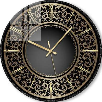 Стеклянные Часы - Золотой декор, 40cm