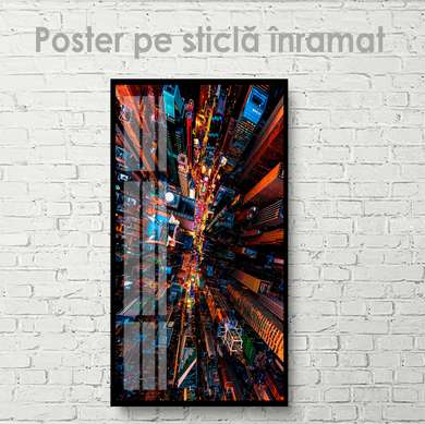 Poster - City from above, 45 x 90 см, Framed poster on glass, Maps and Cities