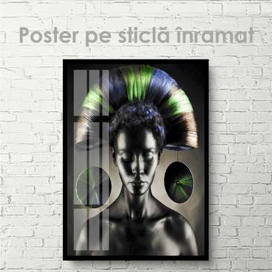 Poster - Exotic Beauty, 60 x 90 см, Framed poster on glass, Glamour