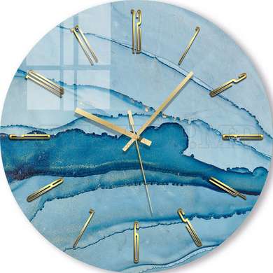 Ceas din sticlă - Valuri abstracte, 30cm
