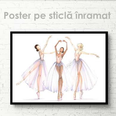 Постер - Балерины, 45 x 30 см, Холст на подрамнике