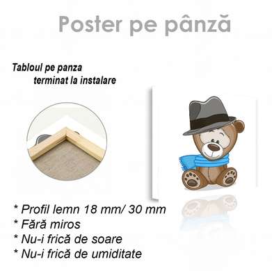 Poster - Domnul ursuleț de pluș, 40 x 40 см, Panza pe cadru, Pentru Copii