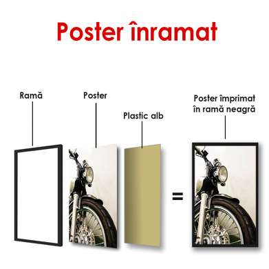 Poster - Motorcycle on a white background, 60 x 90 см, Framed poster, Transport